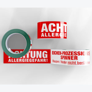 Absperrband mit Aufschrift Achtung Allergiegefahr