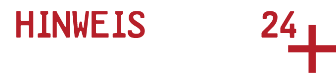 Hinweisschild24.de Logo in weiß und rot