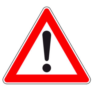 Verkehrszeichen mit Ausrufezeichen Gefahrenstelle