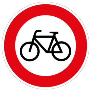 Verkehrszeichen Verbot für Fahrradfahrer