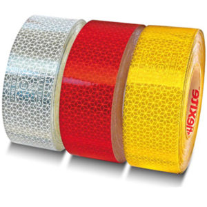 Konturmarkierung in gelb, rot und weiß